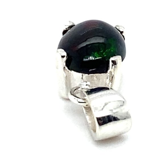 Blue Opal 1.11ct Platinum Finish Silver Pendant - Picture 8 of 8